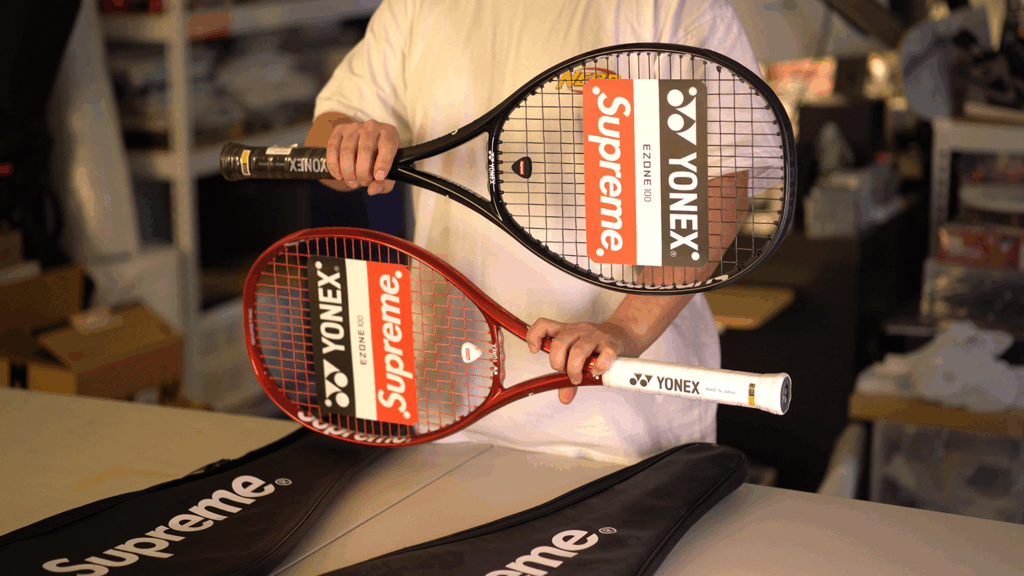 supreme yonex lacquet red black