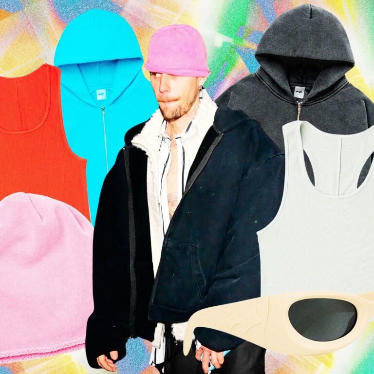 저스틴 비버와 SKYLRK 첫 컬렉션의 후디 비니 선글라스